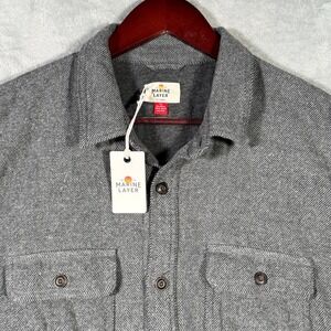 Marine Layer Jacket Mens XL Gray Karl‎ Camping Shirt Jac Shacket Flannel